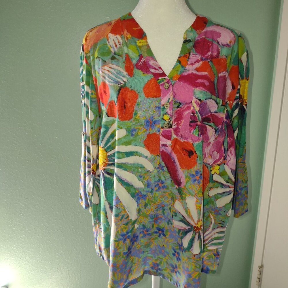 Claire Desjardins Floral Blouse Size L
